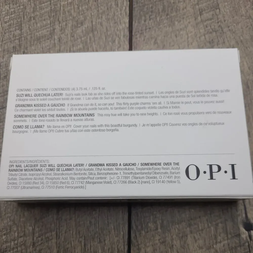OPI PERU Collection Nail Polish Laquer 4 Piece Mini Set .125oz each